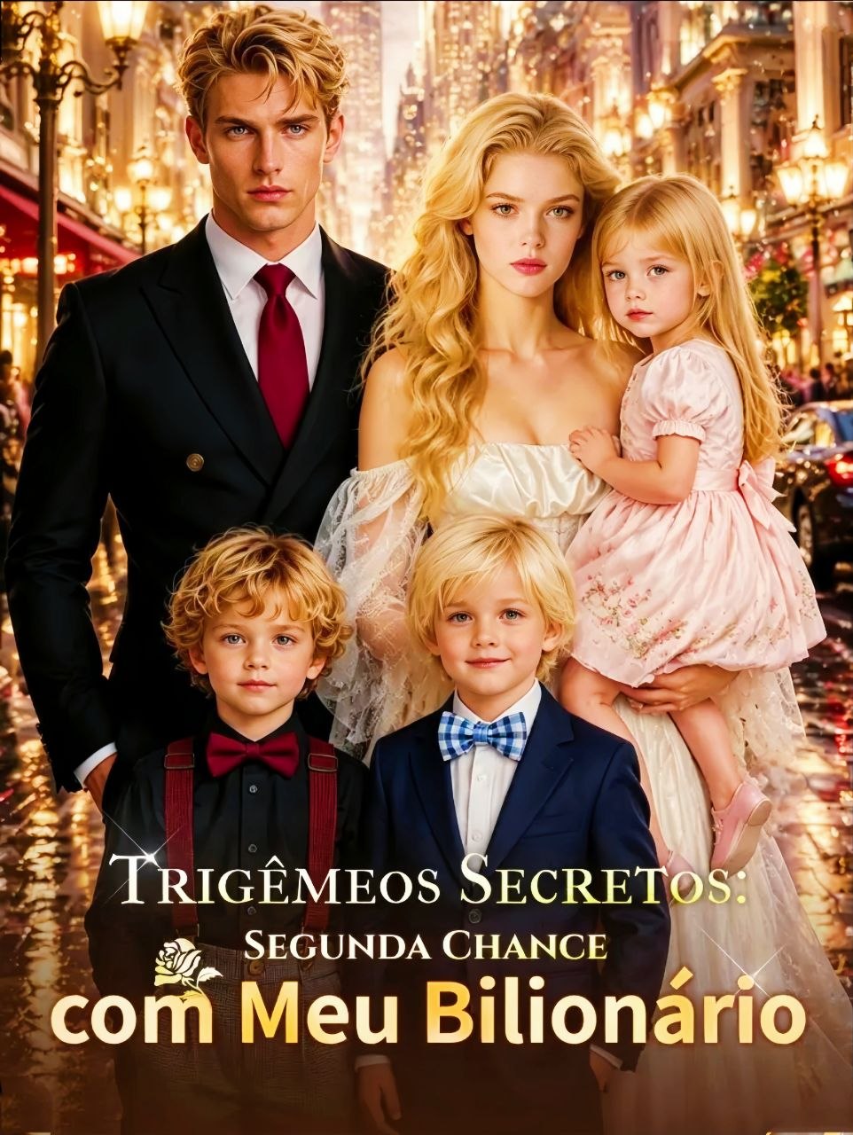 Capa de TRIGÊMEOS SECRETOS: SEGUNDA CHANCE COM MEU BILIONÁRIO