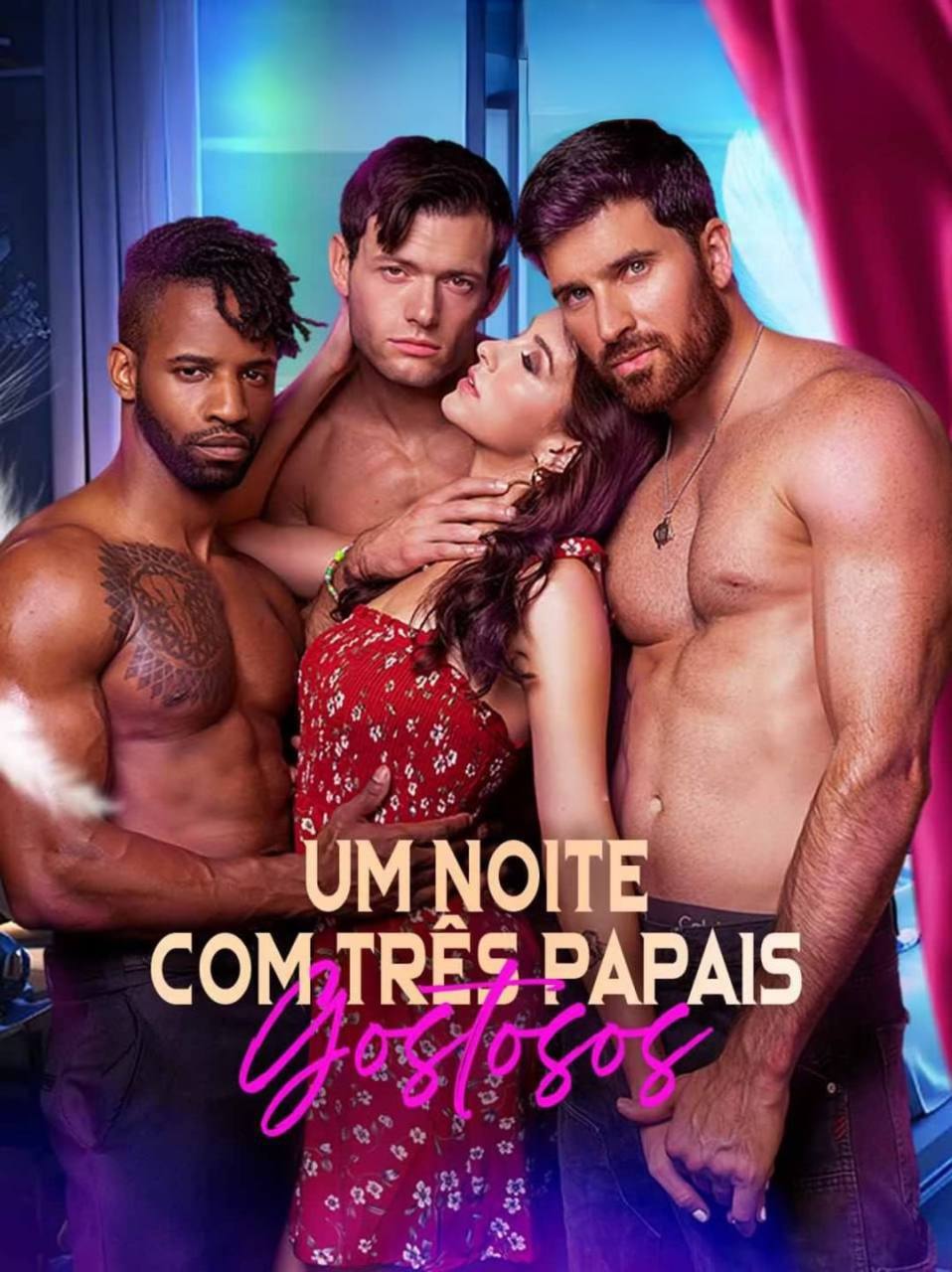 Capa de Uma Noite Com três Papais Gostosos